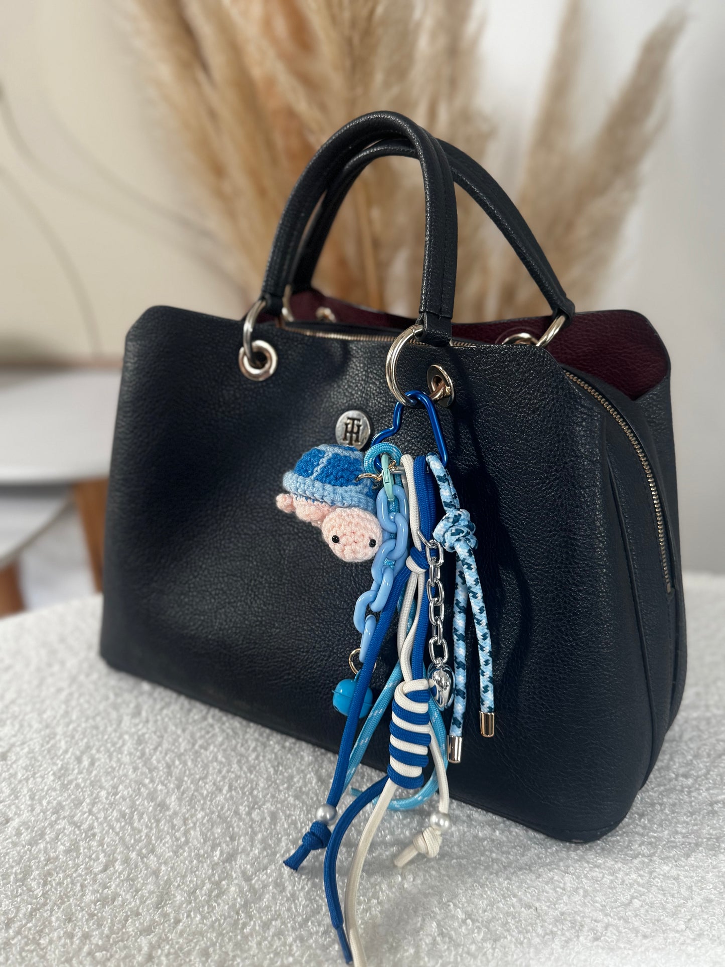 Grigri pour sac Tortue bleue