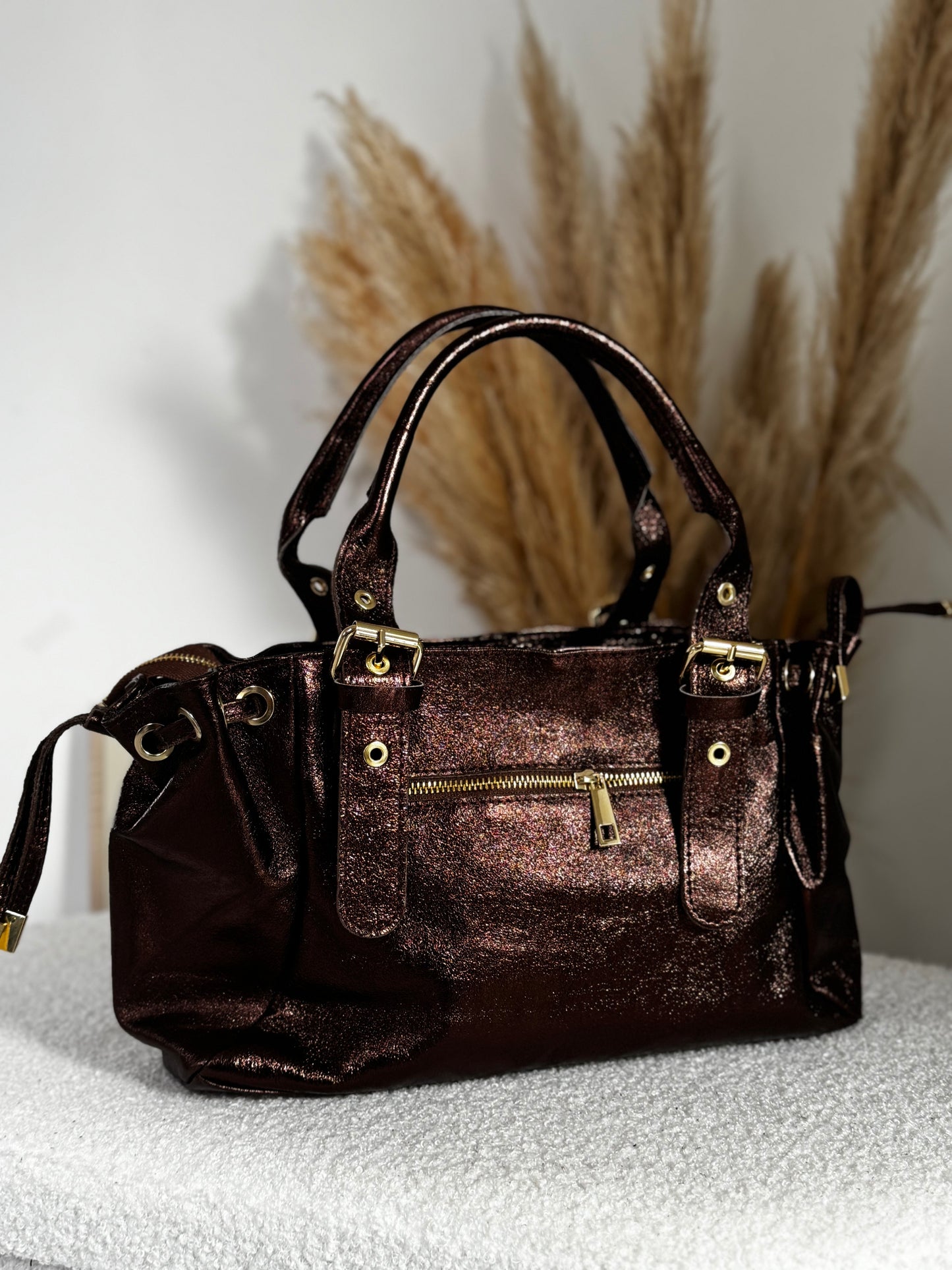 Sac en cuir SOHOA taille S Marron irisée