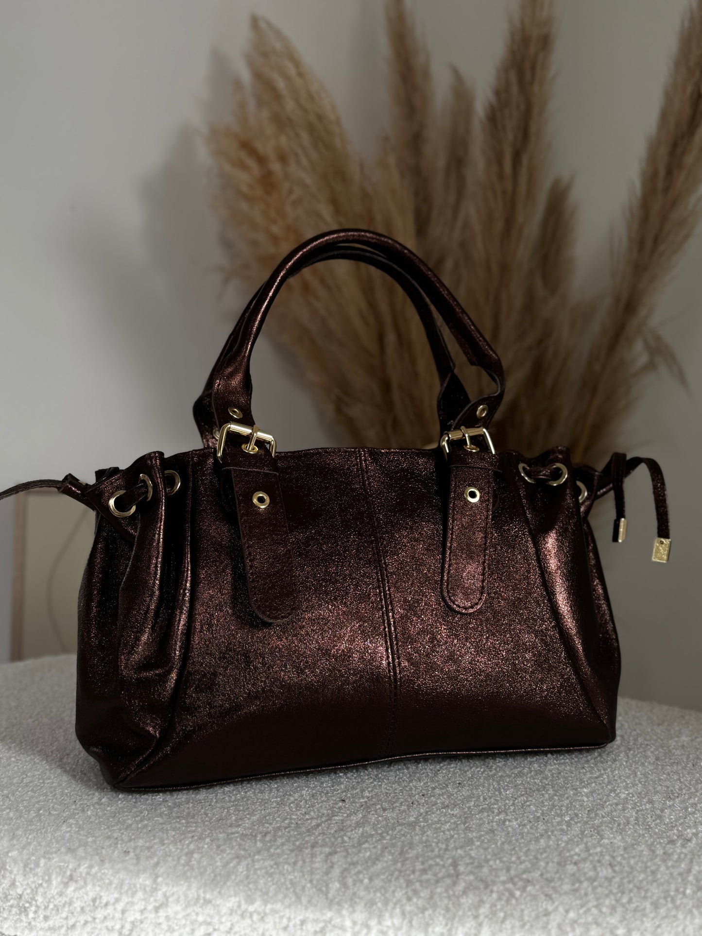 Sac en cuir SOHOA taille S Marron irisée