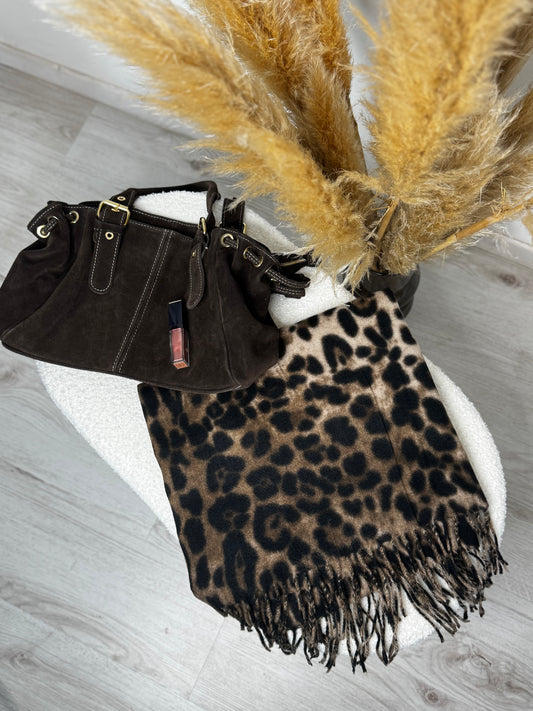 Echarpe Léopard Taupe