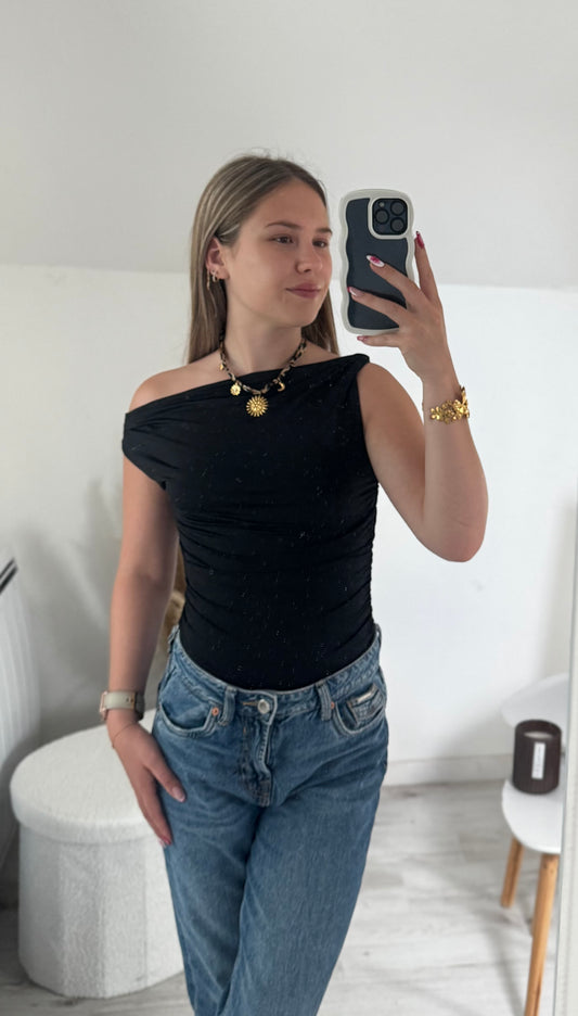 Top asymétrique Noir