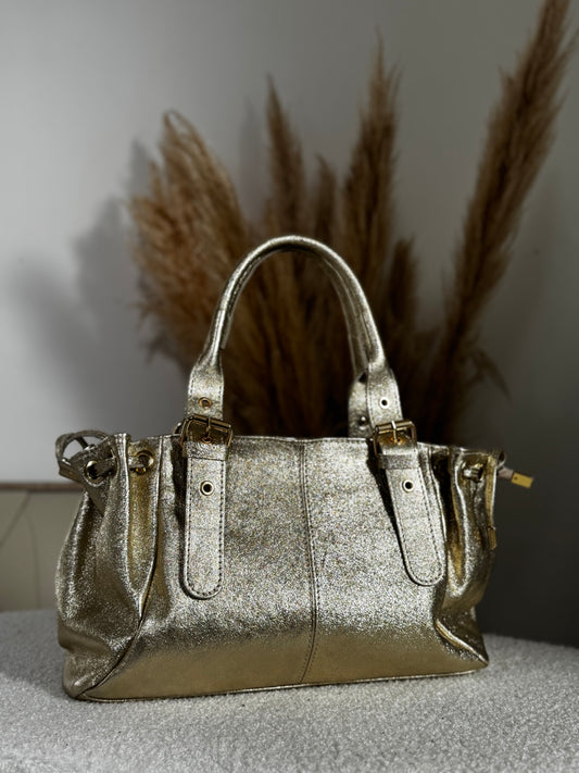 Sac en cuir SOHOA taille S doré irisée