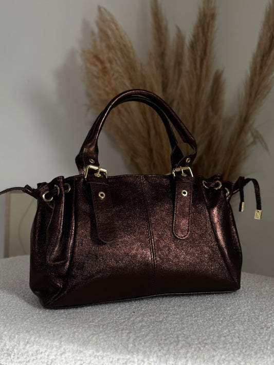 Sac en cuir SOHOA taille S Marron irisée