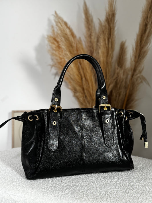 Sac en cuir SOHOA taille S Noir irisée