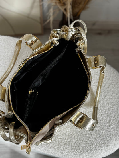 Sac en cuir SOHOA taille S doré irisée