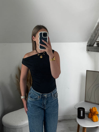 Top asymétrique Noir