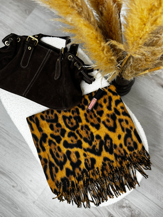 Echarpe Léopard Camel