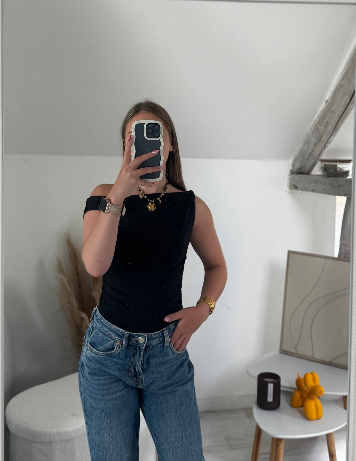 Top asymétrique Noir