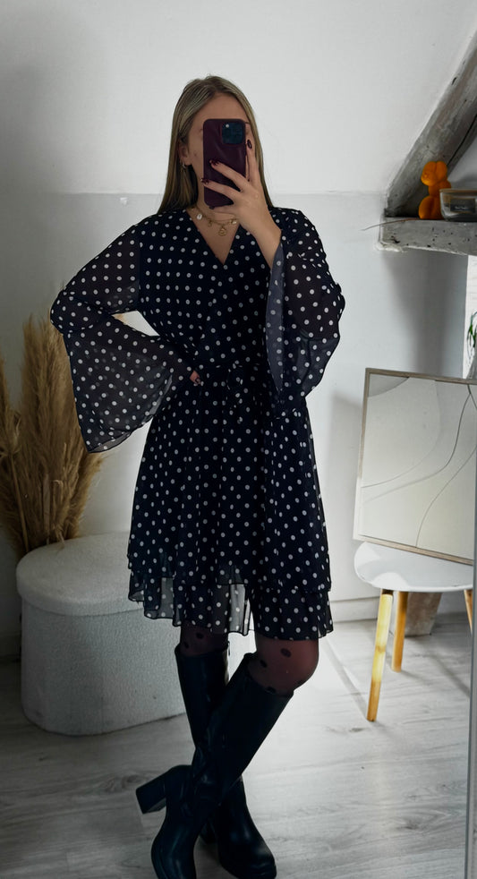 Robe Joyce à pois noir