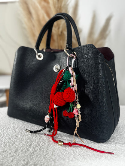 Grigri pour sac Cerise rouge
