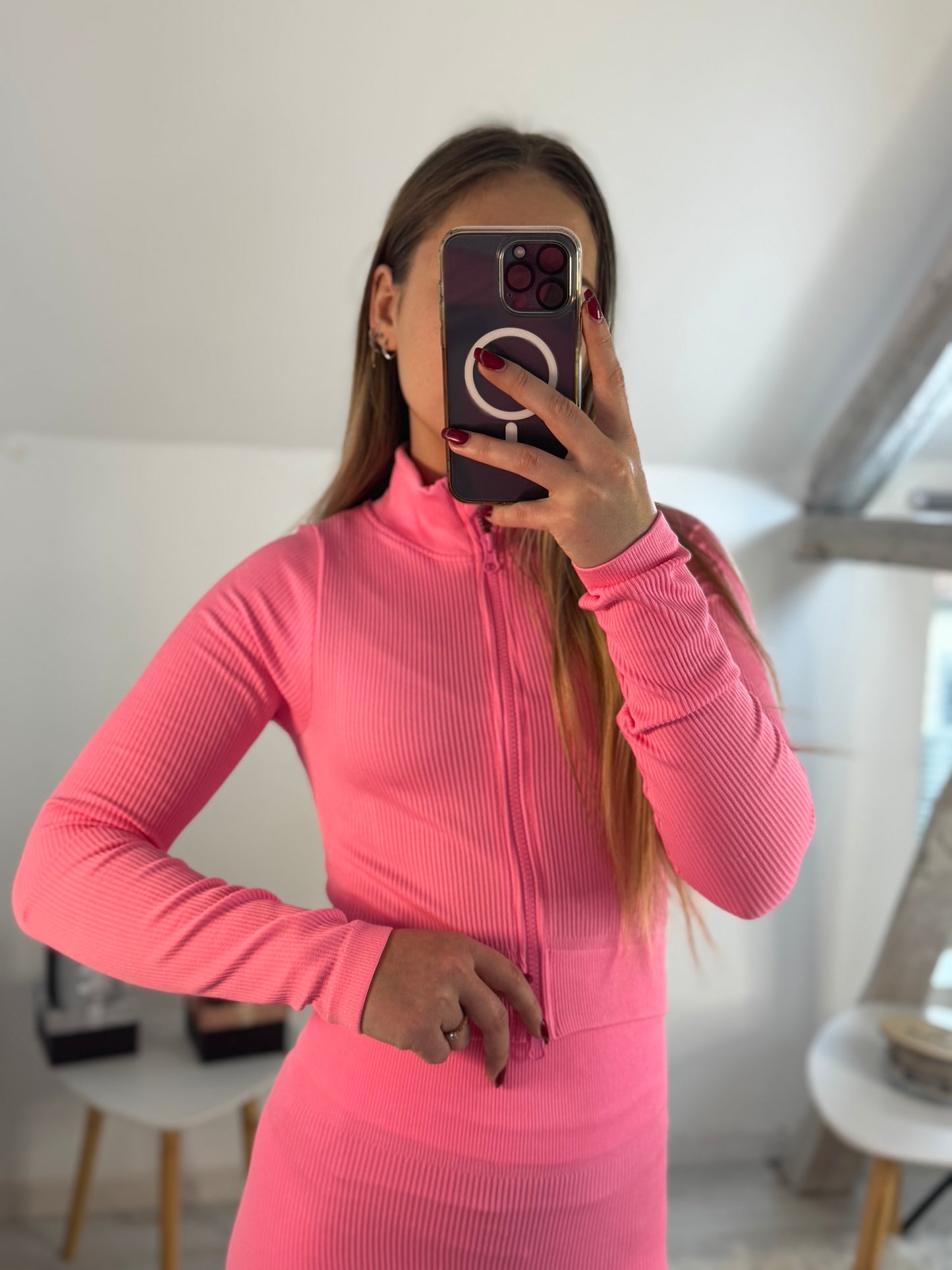 Ensemble côtelé Rose