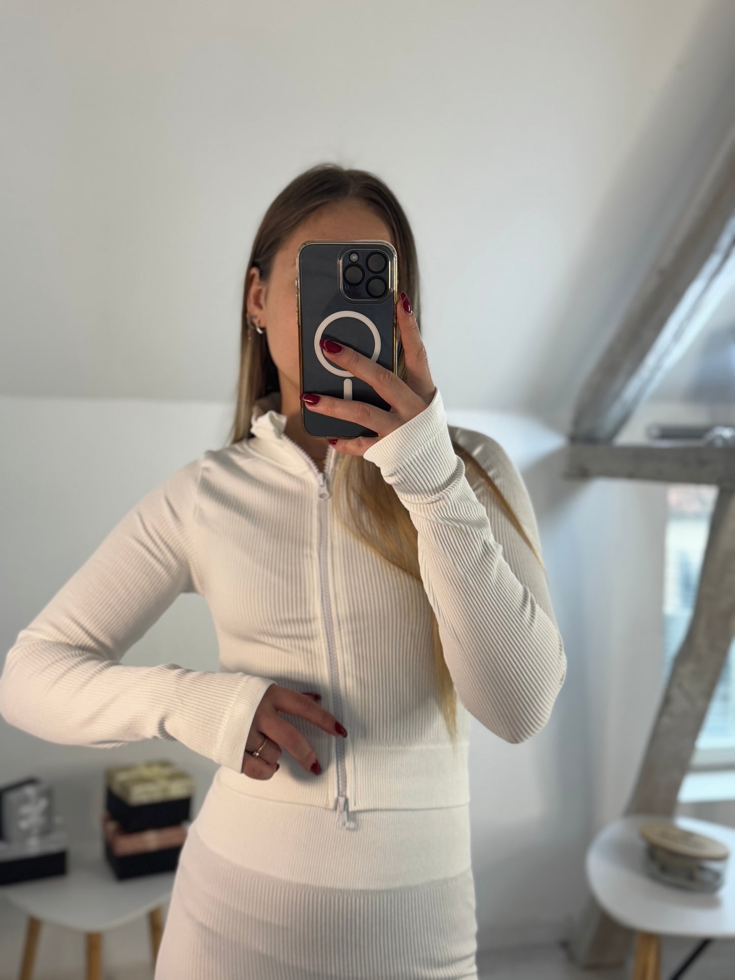 Ensemble côtelé blanc