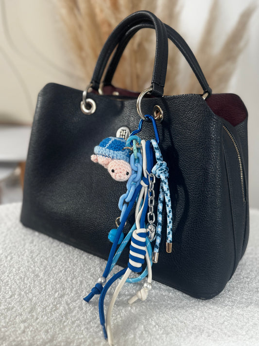 Grigri pour sac Tortue bleue
