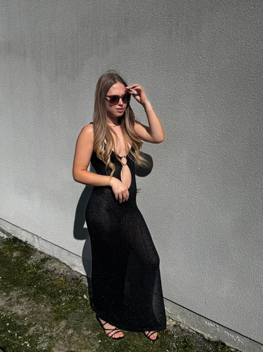 Robe en maille Noir